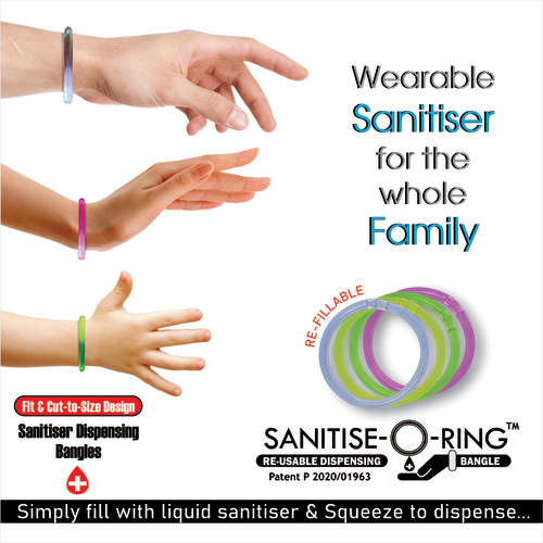 4 x Sanitise-O-Rings - The gym is open! Have sanitiser with you when you work out!