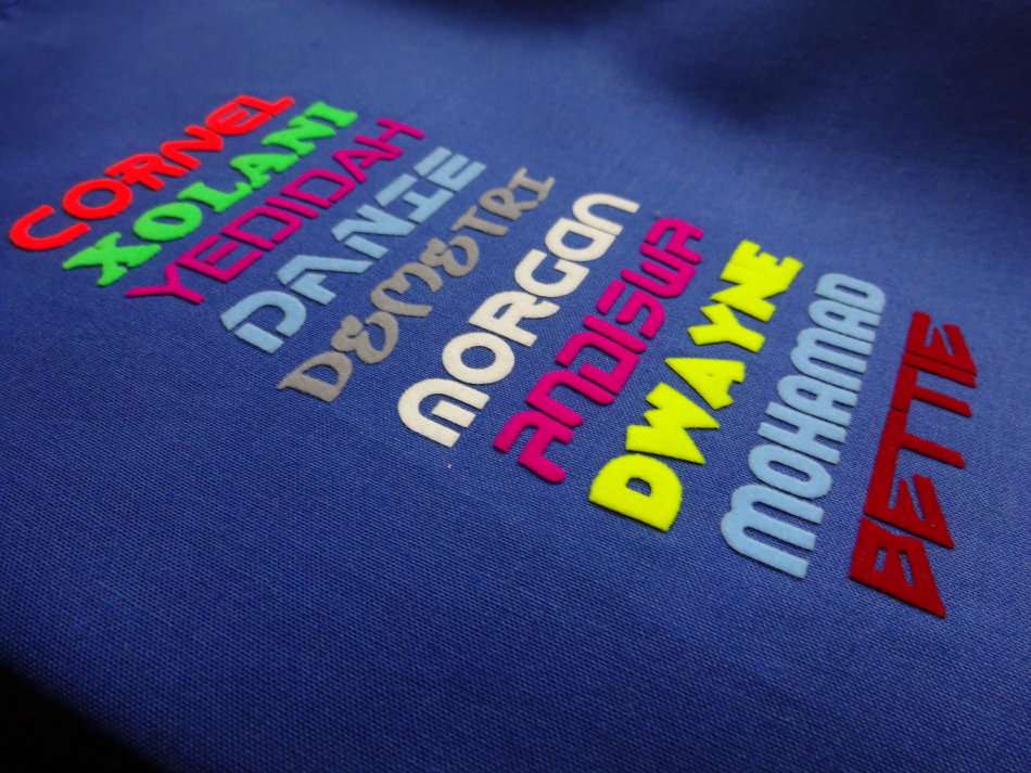 Iron-on Velvet (Tubitherm) Heat-transfer Name Tags/Labels - (Single Template/30 names)