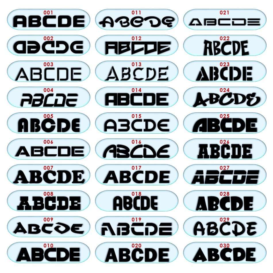 Iron-on Velvet (Tubitherm) Heat-transfer Name Tags/Labels - (Single Template/30 names)