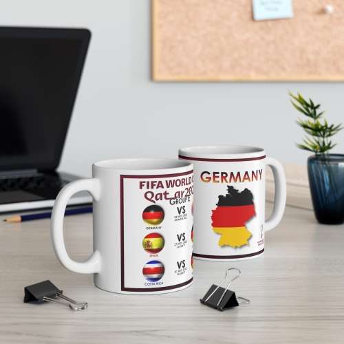 GERMANY 2022 Soccer World Cup Mug, White (GROUP STAGES)