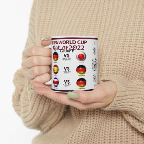 GERMANY 2022 Soccer World Cup Mug, White (GROUP STAGES)