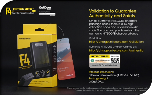 NITECORE F4 Charger / Power Bank + Micro USB Cable