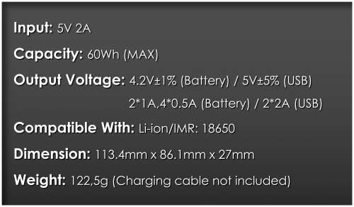 NITECORE F4 Charger / Power Bank + Micro USB Cable