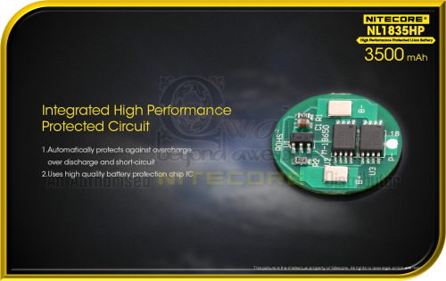 NITECORE NL1835HP High Performance 3500mAh Protected Rechargeable Li-ion Battery