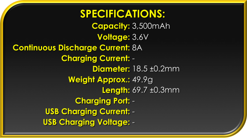 NITECORE NL1835HP High Performance 3500mAh Protected Rechargeable Li-ion Battery