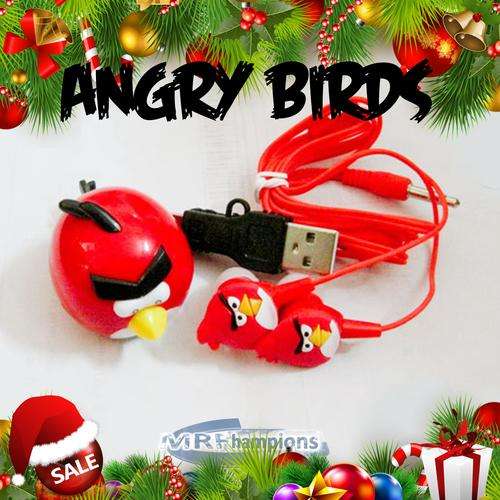 Angry Birds Style MP3 Player with Matching Earbuds (RED)- CHRISTMAS SPECIAL