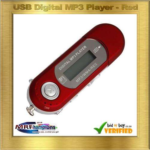 Digital USB MP3 Player with LCD Screen & FM & Voice Recorder Card Reader (RED)
