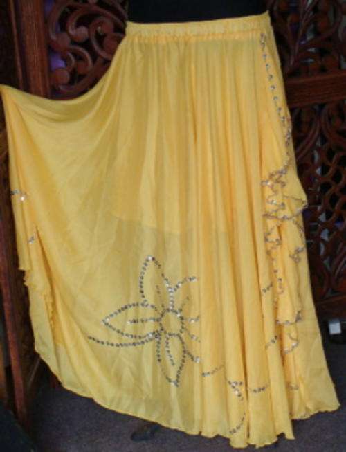 Belly Dance Sequin Slit Skirt