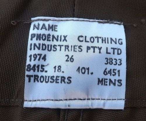 SA ARMY (SADF) -- NEW NUTRIA COMBAT TROUSERS -- SIZE 97(38)  1974 Scarce  1st Pattern