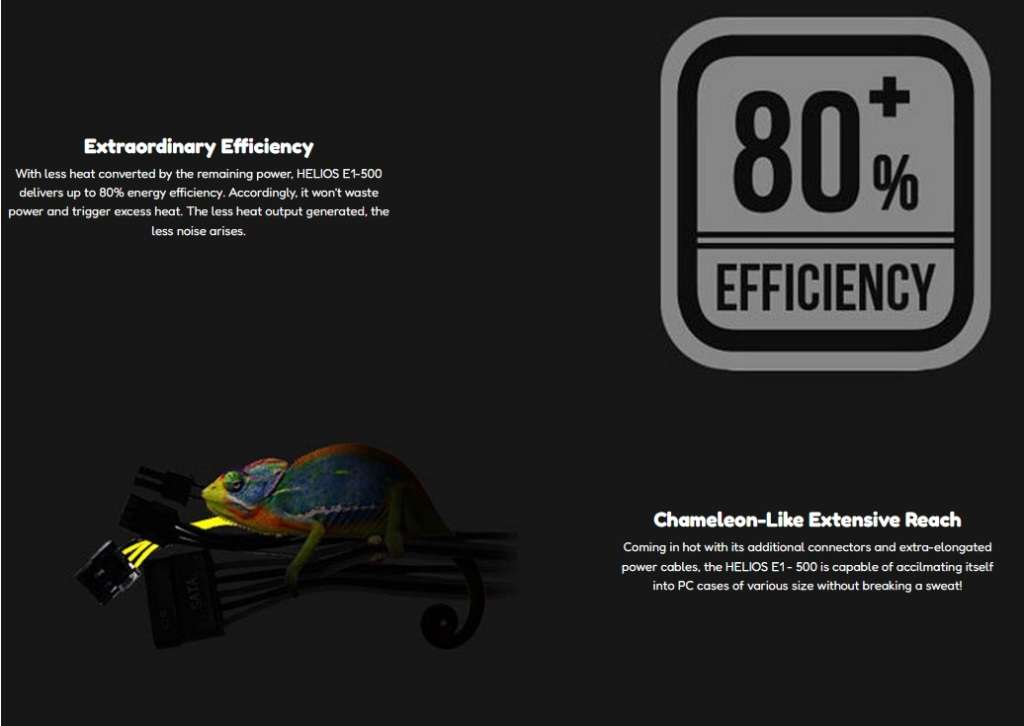 Gamedias HELIOS E1 500W Gaming Power Supply