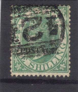 NATAL, APRIL 1867, SG. 25, 1 SHILLING, WMK CROWN CC, PERF 14, CAT. VALUE R850