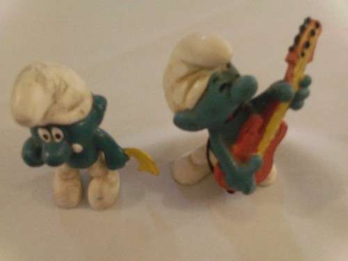 VERY COLLECTABLE 2 x SMURFS FROM W.GERMANY (PEYO), VALUE!!!