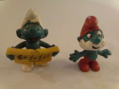 VERY COLLECTABLE 2 x SMURFS FROM W.GERMANY (PEYO), VALUE!!!