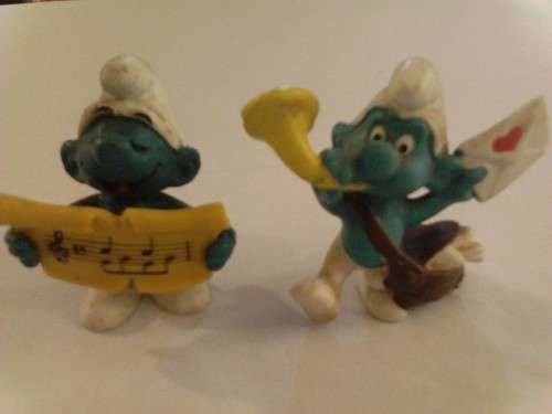 VERY COLLECTABLE 2 x SMURFS FROM W.GERMANY (PEYO), VALUE!!!