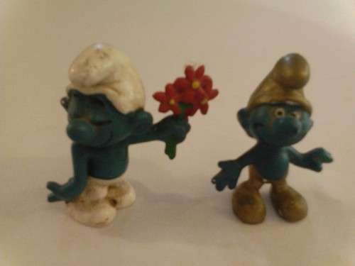 VERY COLLECTABLE 2 x SMURFS FROM W.GERMANY (PEYO), VALUE!!!