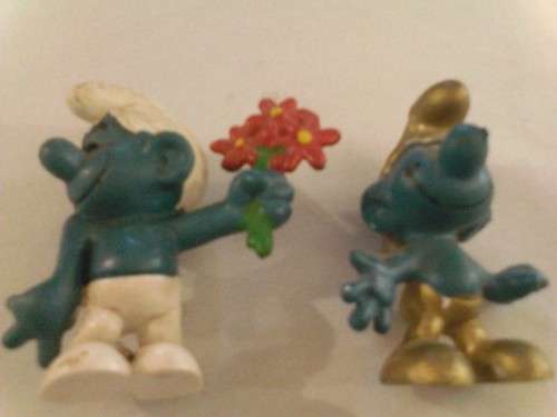 VERY COLLECTABLE 2 x SMURFS FROM W.GERMANY (PEYO), VALUE!!!