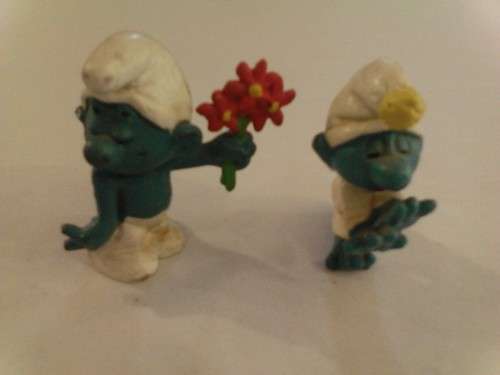 VERY COLLECTABLE 2 x SMURFS FROM W.GERMANY (PEYO), VALUE!!!