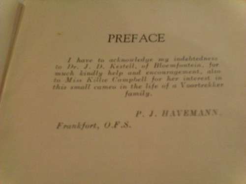 MY MOTHER-A VOORTREKKER (IN ENGLISH AND AFRIKAANS) BY P.J HAVEMANN, SIGNED 1938