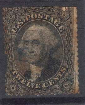 SCARCE USA 1857 WASHINGTON 12c, PERF-USED, SG 40c), CAT. VALUE +-R2700, SELL AS PER SCAN