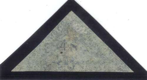 COGH, 4d TRAINGLE, SACC 4b, BLUE, PAPER SLIGHTLY BLUED, 3 x MARGINS, CAT. VALUE R3500+