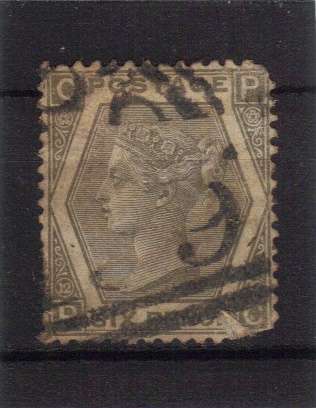 GB. 1872-73, Q-VICTORIA, SG. 125 GREY, 6d, USED, CAT. VALUE R4500.