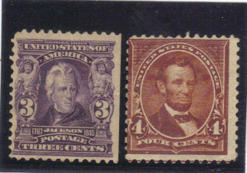 USA 1890, SG.226 & 227, 3c (JACKSON) & 4c (LINCOLN) BOTH MM, CAT VALUE 160+ POUNDS!!!