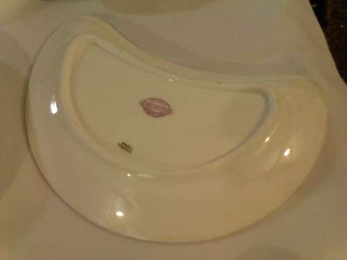 VERY SCARCE HALF MOON PORCELAIN PLATES BY MAPLE & Co LIMO (CAULDON WARE LONDON) WOW!!!!