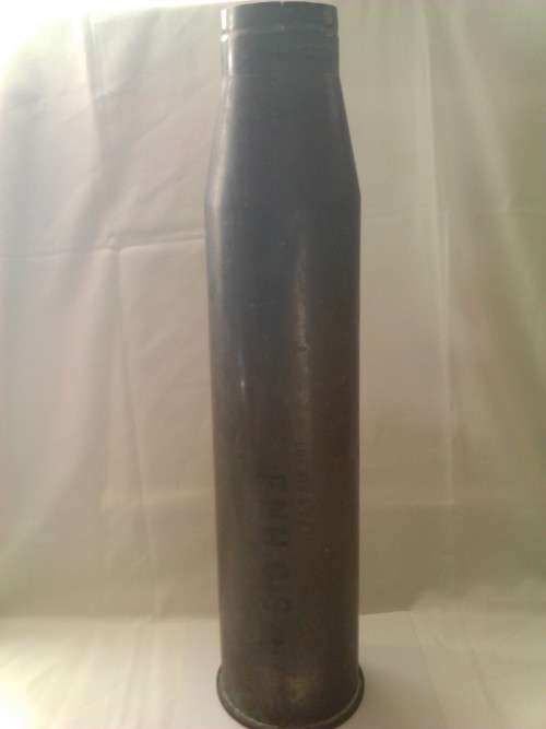 84mm empty shell (know as 20 pounder) used in Heavy tanks- 1948 to 1970s, see below for more info.