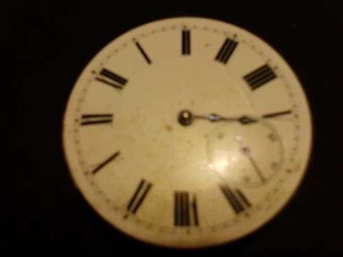 NICE VINTAGE COLLECTABLE POCKET WATCH MOVEMENT IN GOOD CONDITION, 45mm DIAMETER- SOLD AS PER SCANS.