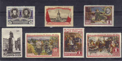 1955 USSR -  ''POLISH FRIENDSHIP & 85th ANNIV. LENIN'' UMM SETS, CAT. VALUE R480+,SEE BELOW.