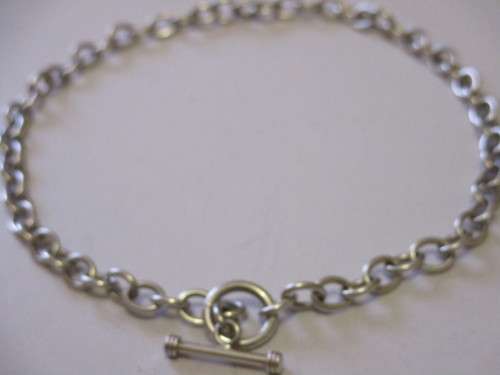 BEAUTIFUL 41cm -HEAVY 925. SILVER CHOKER CHAIN IN VERY GOOD COND.-WEIGH 35.2g, WIDTH 8mm, SEE BELOW.