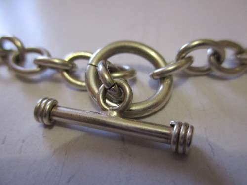 BEAUTIFUL 41cm -HEAVY 925. SILVER CHOKER CHAIN IN VERY GOOD COND.-WEIGH 35.2g, WIDTH 8mm, SEE BELOW.