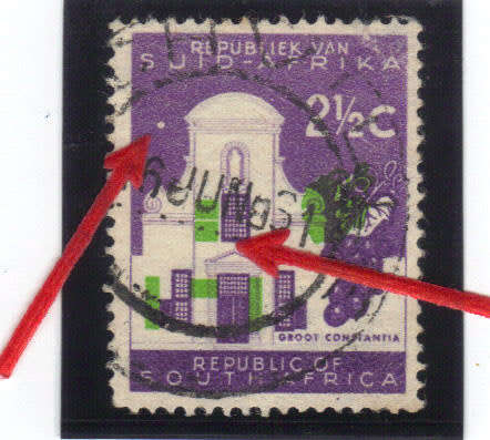 RARE 1961 TYPE I,- 2.5cent PRINT FLAW, BIG GREEN SHIFT TO THE LEFT, GREAT STAMP ,SEE BELOW.