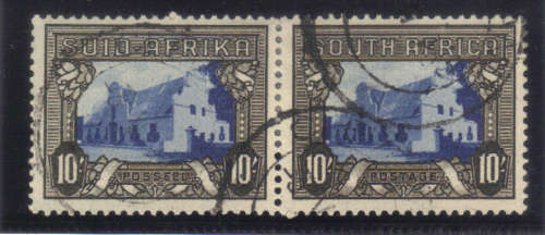 SA UNION 1933 - , FINE USED 10/- PAIR, SACC. 63 - NICE CAT. VALUE -SEE SCAN.
