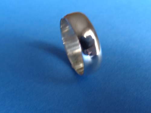 QUALITY - 4mm SOLID 925. STERLING SILVER D-SHAPE BAND - SIZE T (3x AVAILABLE) - SEE BELOW