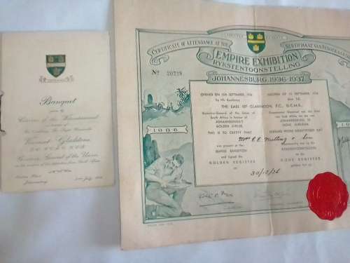 BAIE SKAARS ITEMS: 1914 EN 1936 (SERTIFIKAAT GETEKEN) - LEES ONDER VIR MEER BESONDERHEDE.