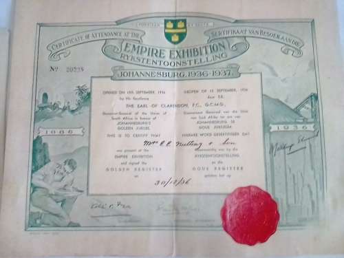 BAIE SKAARS ITEMS: 1914 EN 1936 (SERTIFIKAAT GETEKEN) - LEES ONDER VIR MEER BESONDERHEDE.