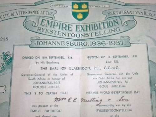 BAIE SKAARS ITEMS: 1914 EN 1936 (SERTIFIKAAT GETEKEN) - LEES ONDER VIR MEER BESONDERHEDE.