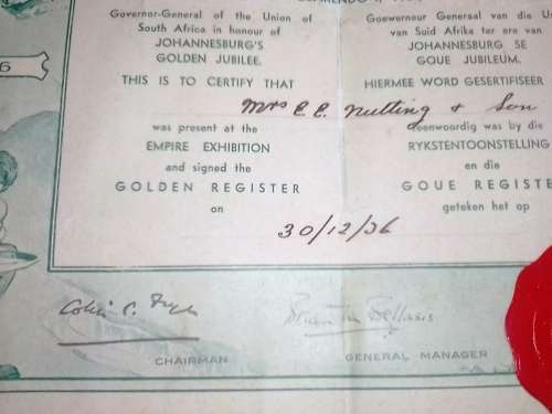 BAIE SKAARS ITEMS: 1914 EN 1936 (SERTIFIKAAT GETEKEN) - LEES ONDER VIR MEER BESONDERHEDE.