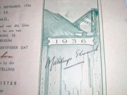 BAIE SKAARS ITEMS: 1914 EN 1936 (SERTIFIKAAT GETEKEN) - LEES ONDER VIR MEER BESONDERHEDE.