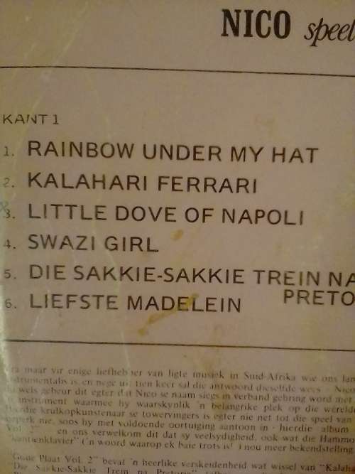 NICO CARSTENS (GOUE PLAAT Vol.2) - LP in very good condition - SEE BELOW FOR INFO.