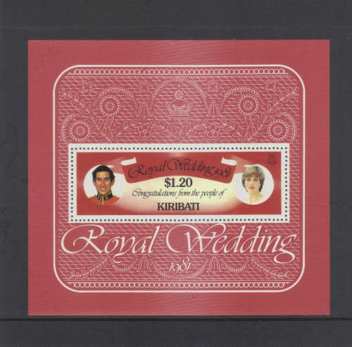 Kiribati ,29 July 1981 Royal Wedding miniature sheet.