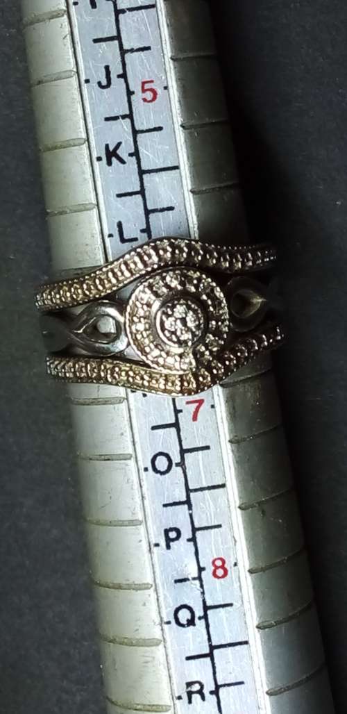 STUNNING STERLING SILVER 3 PIECE DRESS RING SET - SIZE M - PLEASE READ BELOW FOR INFO.