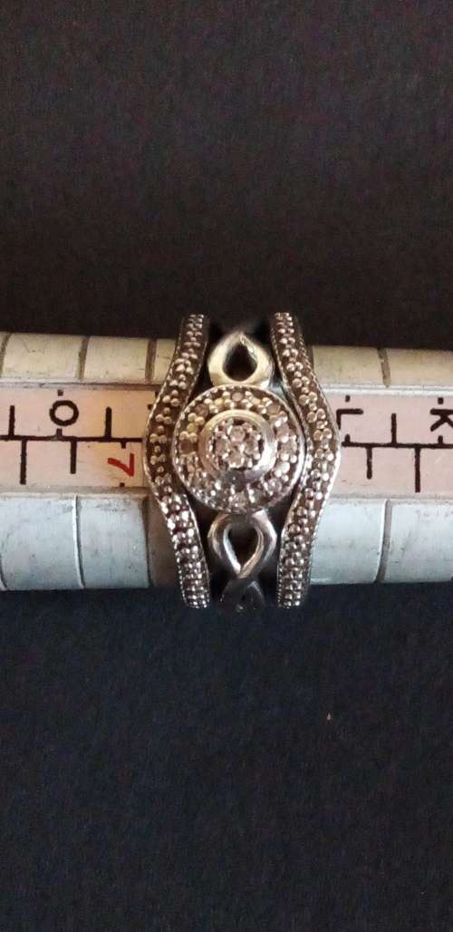 STUNNING STERLING SILVER 3 PIECE DRESS RING SET - SIZE M - PLEASE READ BELOW FOR INFO.