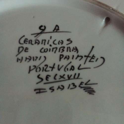 SCARCE - VINTAGE DE COIMBRA HAND PAINTED CERAMIC PLATE (POTUGAL) VALUE R4500 - PLEASE READ BELOW.