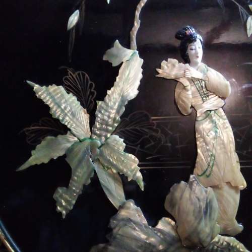 WoW STUNNING ANTIQUE CHINESE MOTHER OF PEARL WALL PANEL (VALUE R9000) PLEASE READ BELOW.
