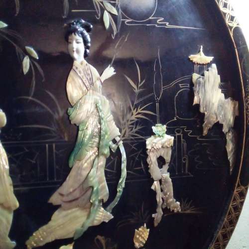 WoW STUNNING ANTIQUE CHINESE MOTHER OF PEARL WALL PANEL (VALUE R9000) PLEASE READ BELOW.
