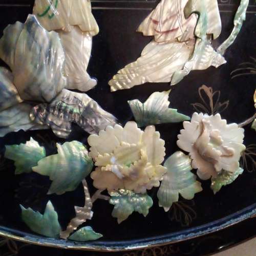WoW STUNNING ANTIQUE CHINESE MOTHER OF PEARL WALL PANEL (VALUE R9000) PLEASE READ BELOW.