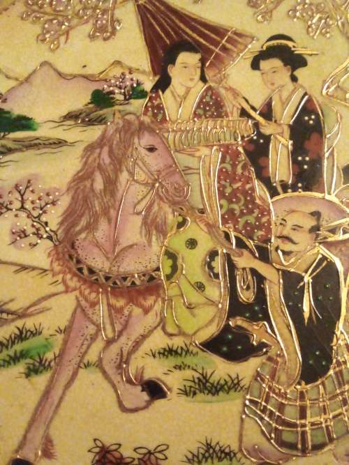 AMAZING & RARE/VINTAGE CHINESE LARGE PORCELIAN HAND PAINTED GOLD GILDED PLATE -VALUE R3500.