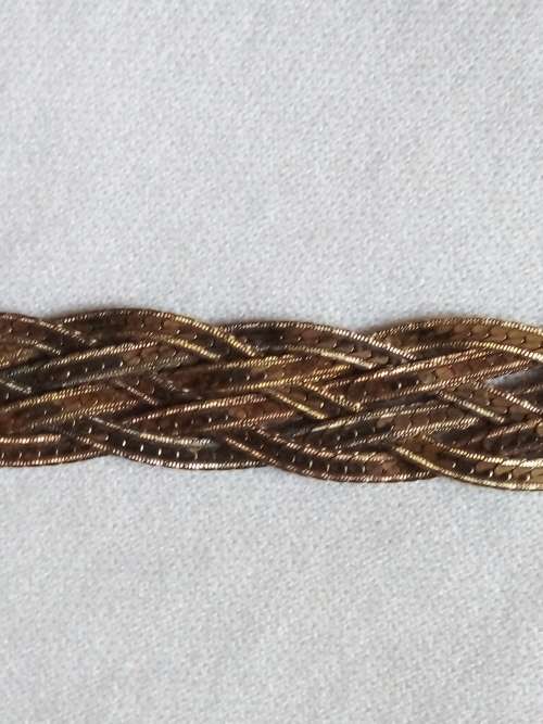 STUNNING ELEGANT ITALIAN MILOR .925 STERLING SILVER FLAT 3 TONE NECKLACE- 46cm LONG - WEIGHT 18.2g.